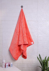 Fezora Microfiber Bath Towels 500 Gsm | Large Size Bath Towel- Super & Absorbent With Hook Quick Dry Towel For Men & Women (Pink)