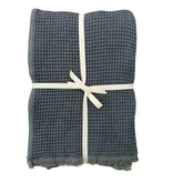 Sanglobal 100% Cotton Waffle Bath Towels 600 Gsm | Ultra Soft Absorbent Cotton Bath Towel Fluffy Design -Set Of 2 (Charcoal)