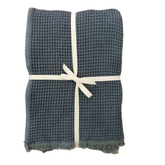 Sanglobal 100% Cotton Waffle Bath Towels 600 Gsm | Ultra Soft Absorbent Cotton Bath Towel Fluffy Design -Set Of 2 (Charcoal)