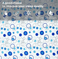 Microfiber Single Bedsheet Set With 1 Pillow Covers (60 X 90 Inches) White & Blue | Durable & Long-Lasting | 144 Thread Count | Wrinkle Free