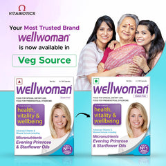 Wellwoman Multivitamin Capsules With Evening Primrose Oil, Immunity, Helps Reduce Pms , Pcos Symptoms | Vegetarian 30 Capsules , 50gm 0.1lbs