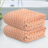 Kuber Industries Microfiber Bath Towel 700 Gsm | Large Size Soft Quick Dry & Absorbent Shower Bath Towel (Circle - Golden)- Pack Of 2