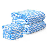 Kuber Industries Cotton Bath & Hand Towels 1400 Gsm | Quick Absorbent Easily Washable For Men & Women Workout Gym Napkins For Men - Zig Zag - Blue (Pack Of 4)