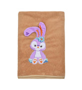 Cotton Bolls Textiles Bunny Bliss Microfiber Kids Bath Towel 350 Gsm | Quick Drying Towels For Baby Towel (Brown)