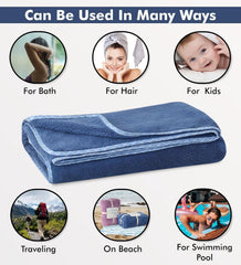 Urbanleaf Microfiber Large Bath Towel Quick Dry Super Absorbent Bath Towel | Towel For Bath, Travel, Gym, Beach, Pool, And Yoga (Navy Blue)