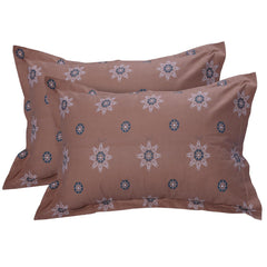 Bedsheet For King Size With 2 Pillow Cover - 108 X 108 Inches, Brown & Grey | Suitable For All Weather Season - 4 Pcs Bedding Set