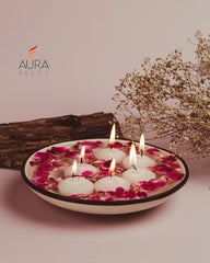 WHITE COLOUR NUGGETS FLOATING CANDLES GRACEFULLY ON WATER | SET OF 20