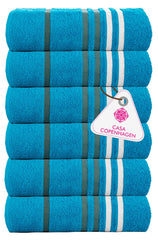 Casa Copenhagen Egyptian Cotton Ecstatic Hand Towel 740 Gsm (Teal Blue)- 6 Pcs