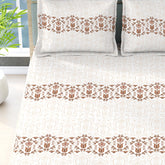100% Cotton Bedsheet Set For Double Bed - 108 X 108 Inches, White | 1 Double Bed Sheet & 2 Pillow Covers - Gift For Weddings Or Birthdays King Size