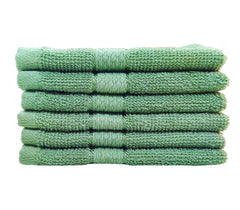 Caslino Small Cotton Face Towels 1800 Gsm | Soft & Absorbent Towel For Women & Men - Olive Green (Set Of 18)