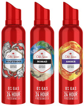 Old Spice Wolfthorn + Nomad + Amber No Gas Deodorant Perfume Body Spray For Men 140ml Each 4.7 Fl.oz. | For Men