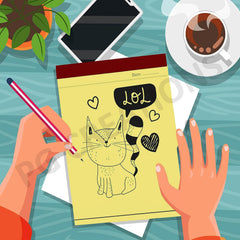 A4 Size, Writing Notepads, Single Side Ruled & Unruled, 50 Sheets Per Pad (Yellow) Pack Of 10