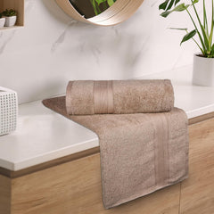 Trident Soft Comfort Air Rich 100% Cotton Bath Towels 500 Gsm | Large Size Bathroom Towels For Men/Women, 2 Pcs (Acorn)
