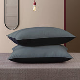 Premium Microfiber Soft Pillow For Sleeping, Black & Grey, King Size - 17 X 27 Inches | Comfy Hotel Comfort Pillow, Vacuum Packed | Bed Pillow, Hypoallergenic, Lightweight - Set Of 2