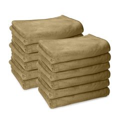 Housse Premium Microfiber Face Towel 1700 Gsm | Korean Beauty Ultra Absorbent, Odour-Free, Quick Dry Face Towel (Pack Of 12) - Brown