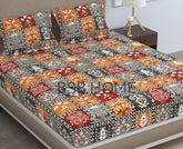 100% Pure Microfiber Double Bedsheet For With 2 Pillow Covers - 88 X 90 Inches, Blue | Traditional Handcrafted Jaipuri Rajasthani Design-Ideal For All Seasons Bedsheet