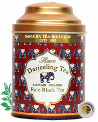 San-Cha Rare Darjeeling Black Tea - 100gm, 3.5 Ounce | Autumn Season Harvest Darjeeling Tea - Golden Orange Pekoe | Medium Caffeine Loose Tea Leaf