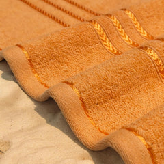 100% Cotton Bath Towel 450 Gsm | Large Size Soft & Absorbent Sport & Beach Bath Towel (Orange)