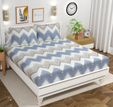 100% Cotton Double Bed Bedsheet Set With 2 Pillow Covers - 90 X 90 Inches, Multicolor | 144 Thread Count Soft & Breathable, Perfect For All Seasons