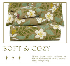 Bedding Set With 1 Pc Bedsheet, 2 Pc Cushion With Zip, 2 Pc Pillow Covers | 90 X 100 Inches, Light Green & White - Soft, Breathable, & Lightweight For All-Season Comfort