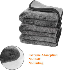 Auto Hub Microfiber Cloth 750 Gsm | Ultra Soft- Edgless & Dual Sided Microfiber Cloth Lint & Streakfree Car Cleaning Cloth - Grey (Pack Of 3)