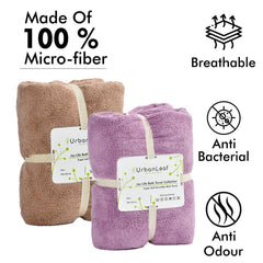 Urbanleaf Microfiber Large Bath Towel Quick Dry Super Absorbent Bath Towel | Towel For Bath, Travel, Gym, Beach, Pool & Yoga (Brown & Purple)