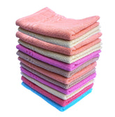 Space Fly Cotton Hand Towels 1800 Gsm | Soft & Absorbent Multipurpose For Bathroom, Kitchen, Gym, Yoga, Face & Surface Cleaning Towel (Set Of 12) - Multicolor