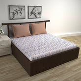 Queen Size Double Bedsheet With 2 Pillow Covers - 87 X 100 Inches, Multicolor | 144 Thread Count Pure Cotton Bedsheet - Light Weight, Soft, Skin Friendly | Perfect For Gifting