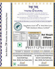 San-Cha Moroccan Mint Green Tea - 25 Silky Tea Bags | Herbal Tea For PCOD & PCOS - Environment Friendly & Made In Corn Fiber | Low Caffeine