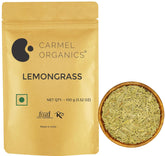 Carmel Organics Lemongrass Herbal Tea - 100gm, 3.5 Ounce, Makes 50+ Cups | Treat Skin Problems, Removes Toxins From The Body - No Added Preservatives, Non-GMO