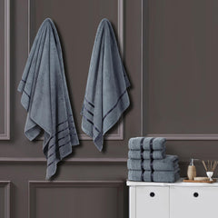 Spread Spain 100% Cotton Bath Towels 600 Gsm | Roman Bath Towel Large Size Soft, Fluffy & Absorbent - Charcoal Grey New