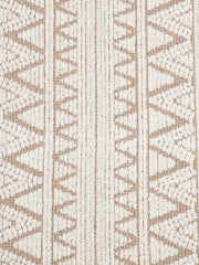 Homefresh Decorative Cotton Bath Towel 500 Gsm | Geometric Pattern Brown & White (Pebble)