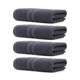 Zahya Terry Cotton Hand Towels 800 Gsm | Soft, & Absorbent Hand, Face, Gym & Travel Use (Grey) - Pack Of 4
