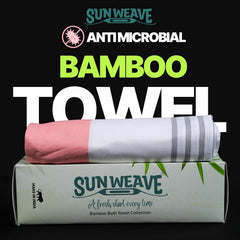 Sun Weave Soft Feel Bamboo Bath Towels Large Size | Quick Absorbent Head Bath Towel For Women | Quick Dry Light Weight Travel Towel