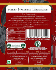 San-Cha Dark Roast Darjeeling Tea - 25 Silky Tea Bags | Select Floral Notes & Hints Of Caramel - Golden Orange Pekoe Tea | Medium Caffeine