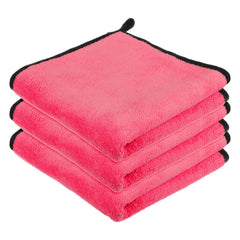 Kuber Industries Cleaning Towel 450 Gsm | Reusable Cleaning Cloths For Kitchen, Duster & Home Cleaning With Hanging Loop - Pack Of 3 (Pink)