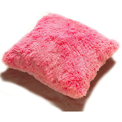 Small Fur Pillow, Cushions For Sofa - Red, Beige, White & Pink Pillow, Standard Size - 12x12 Inches | Soft Pillow, Washable, Easy To Clean - Pack Of 4 | Best Pillow - Model 3