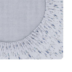 Pure Cotton Elastic Fitted Bedsheet With 2 Pillow Cover - 72 X 72 Inches, White & Blue | Machine & Hand Wash | Environmentally Friendly Bedding