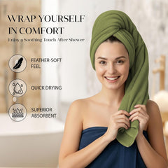 House Of Terry 100% Cotton Bath Towel 450 Gsm | Quick Dry, Fade-Resistant, Soft, Lightweight & Absorbent For Men & Women Large Size Towel (Olive Green)