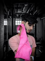 Softspun Microfiber Gym & Sports Sweat Towel 340 Gsm | Ultra Absorbent Lightweight Ultracompact Quick Drying For Working Out, Camping Hiking Travel Men & Women (Pink)