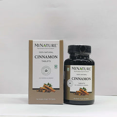 Mi Nature Cinnamon Tablets Herbal & Plant Based Free From Chemical & Preservative Gluten Free Non - Gmo | 90 Tablet 45 Days Supply 1000mg 150gm 0.3lbs