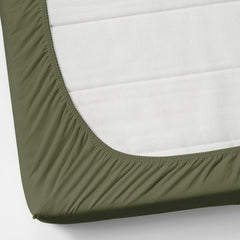 Plain Cotton King Size Elastic Fitted Bedsheet With 2 Pillow Covers - 72 X 78 X 8 Inches, Dark Green | Ideal For Home Bedrooms, Hotel Rooms, Guest Bedsheet