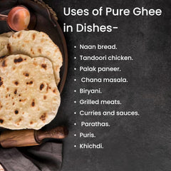 Natural Premium A2 Gir Cow Ghee By Fresh Wish | Naturally & Healthy Bilona Method Cow Ghee Good For Dishes | (1 Litre) 33.8 Ounce | Jar Pack