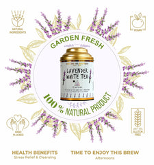 San-Cha Lavender White Tea - 25gm, 0.8 Ounce, 25 Silky Tea Bags | Calming & Relaxing Tea, Relieves Stress - Low Caffeine, Richest In Antioxidants