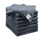 Softspun Microfiber Cleaning Cloths 800 Gsm | Highly Absorbent Lint & Streak Free Multi Purpose Wash Cloth For Bike & Car, Stainless Steel Silverware (Pack Of 8)- Grey