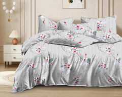 Printed King Size Double Bed Bedsheet With 2 Pillow Cover | 72 X 78 Inches, Grey | All Around Elastic Fitted Bedsheet | Softness & Comfortable Rest In Any Season