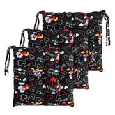 Soft & Comfort Chair Cushion Pad With Ties, Sitting Pillow, Disney Print - Black | Square Shape Pillow, Gaddi For Office, Study Chair, Sofa, Pooja Room | Pain Relief Seat Cushion - 3 Pcs