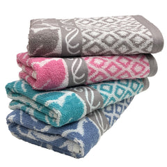 Stamio Cotton Hand Towels 490 Gsm | Towel For Men & Women Home Kitchen Use, Gym, Wash Basin, Sports, Travel | Jacquard Towel Multicolor (Set Of 4)