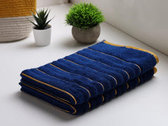 Comfigifts 100% Cotton 2 Bath & 2 Hand Towels 1400 Gsm | Soft, Absorbent, Lightweight Towels With Computerized Embroidery (Estate Blue/Fire)