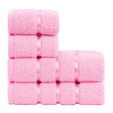 Spread Spain Roman 100% Cotton Bath Towel 600gsm | Super Absorption Quick Dry Large & Small Towel Set - Pink (Set Of 4)